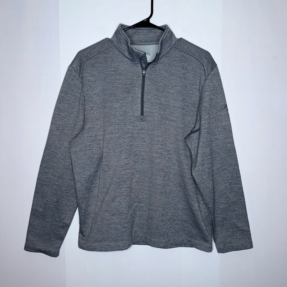 Callaway mens gray quarter zip pullover sweatshirt size small